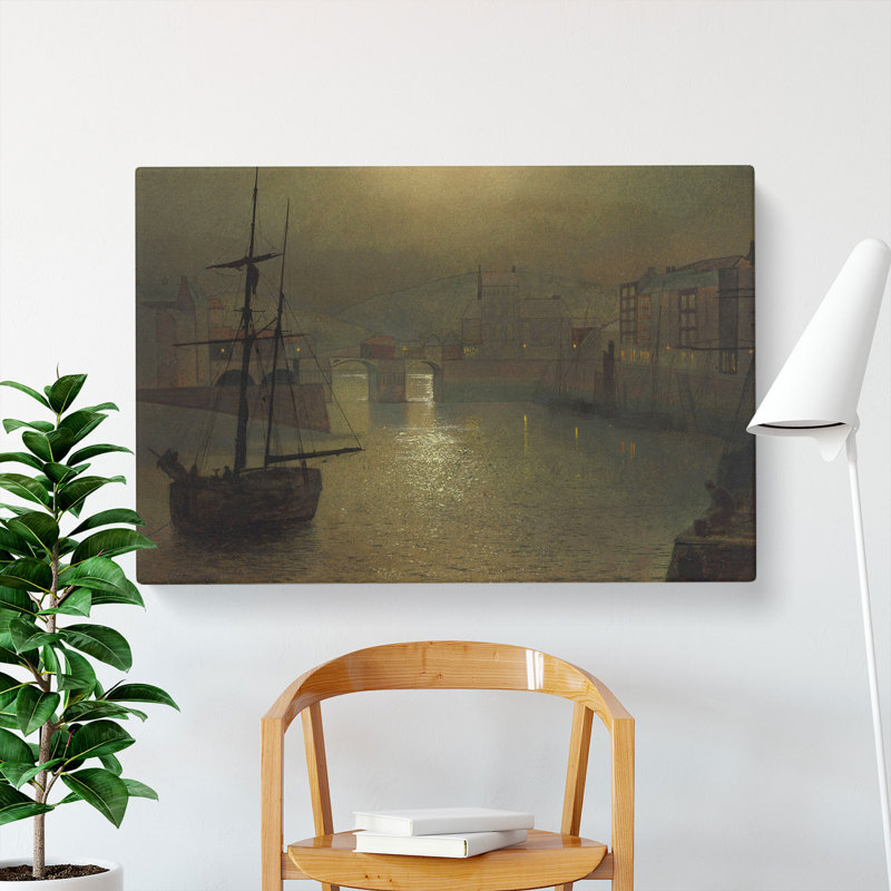 Whitby Harbour Vol.1 by John Atkinson Grimshaw - Wrapped Canvas Painting, 40cm H x 60cm W x 3cm D