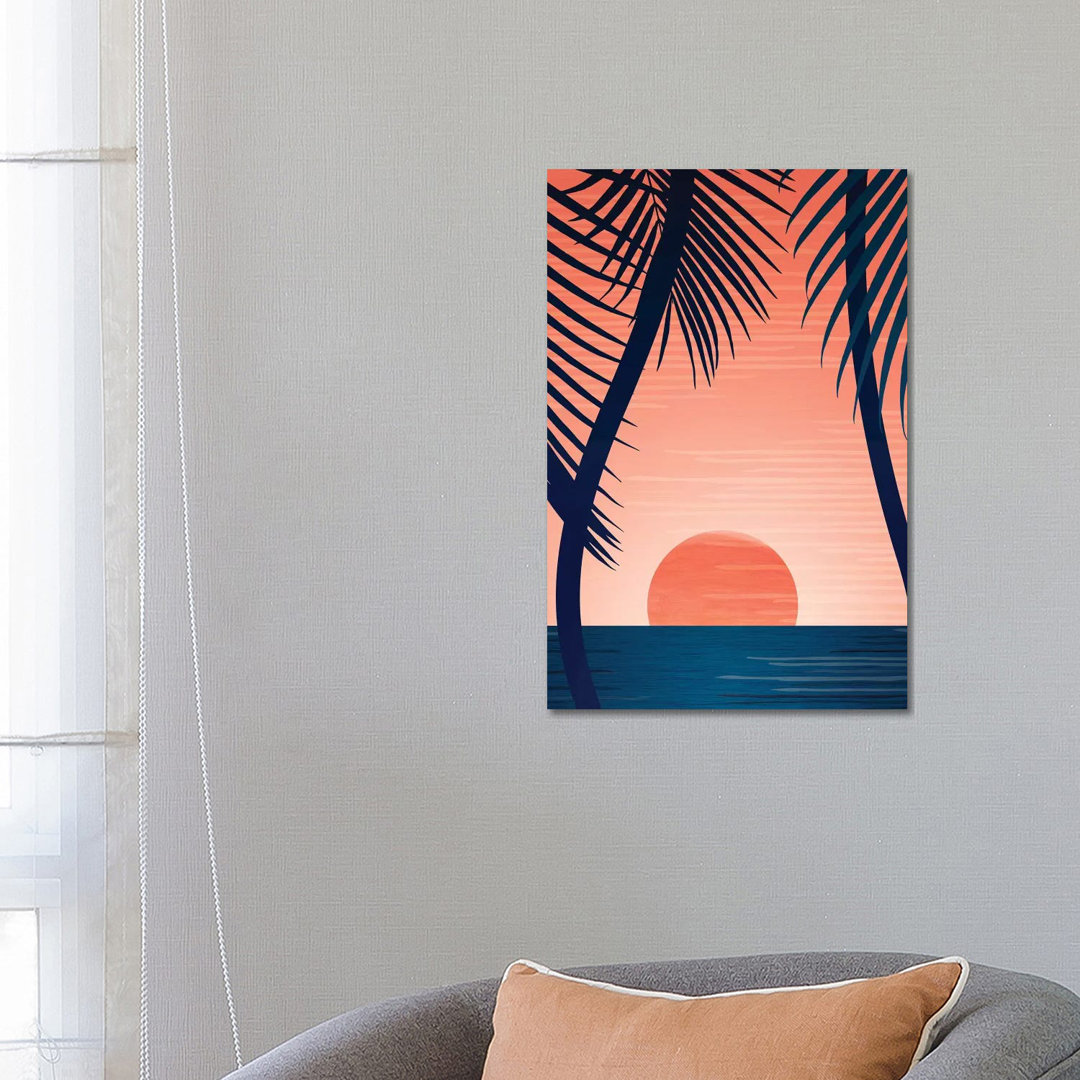 Tropical Beach Sunset - Wrapped Canvas Graphic Art