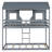 Gray Twin Over Bunk Bed With Front Windows - Enhance Natural Solid Wood Stable Construction
