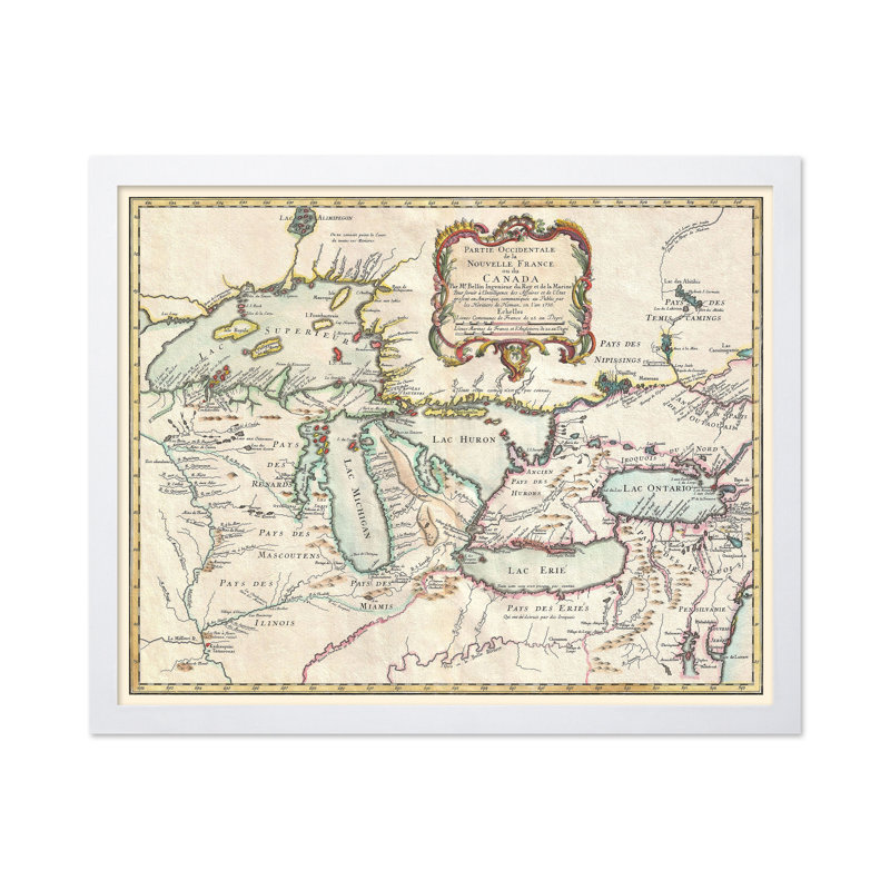 Carte de la Nouvelle-France, Affiche, Encadrement blanc, H 11 po x l 14 po