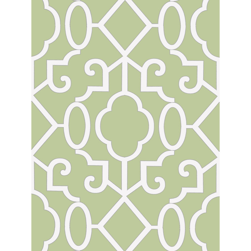 Oriana Geometric Metallic Wallpaper Roll, Pear