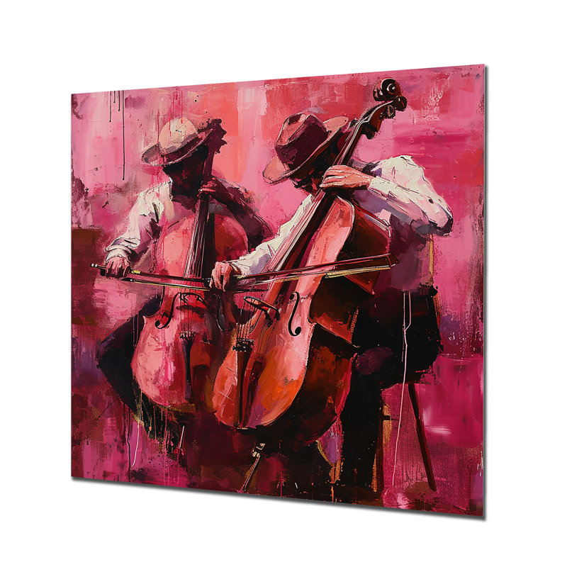 Décoration murale chapeaux de contrebasse Magenta Jazz - Musicien, Métal métal, H 36 po x l 36 po x P 1,5 po