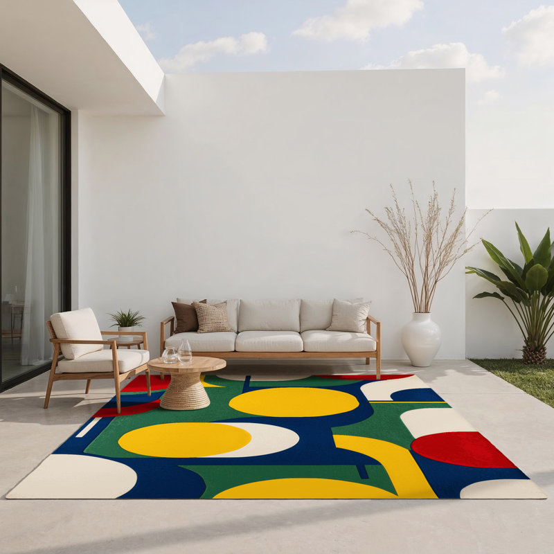 Tapis intérieur et extérieur Quirky Zest, Rectangle 1 pi 6 po x 2 pi 6 po