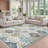 Washable Area Rug 4x6 Floral Print Accent Carpet with Non-Slip Backing, Non-Shedding Modern Trellis Floor Mats, Ultra-Soft Low Pile Indoor Carpet for Nursery, Bedroom, Living Room-1658207666-1658207691