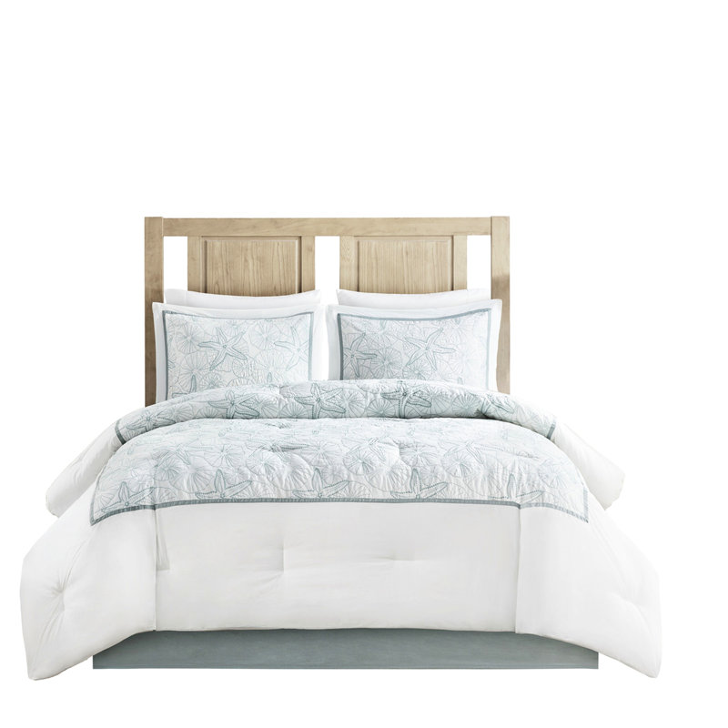 Édredon pour grand lit blanc - coton 200Tc, broderie, rembourrage surdimensionné 100% coton foncé