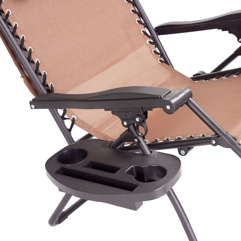Chaise longue simple inclinable 29 po Kalobe, Brun