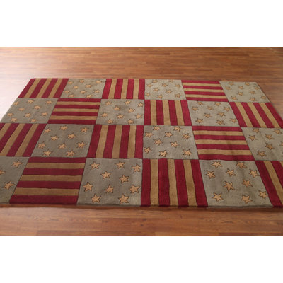 Checkered Gabbeh Oriental Area Rug 5x8