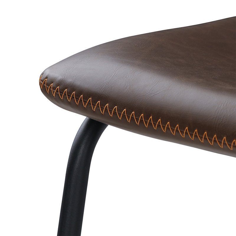 Winding Upholstered Counter Stool with Metal Frame, Grey
