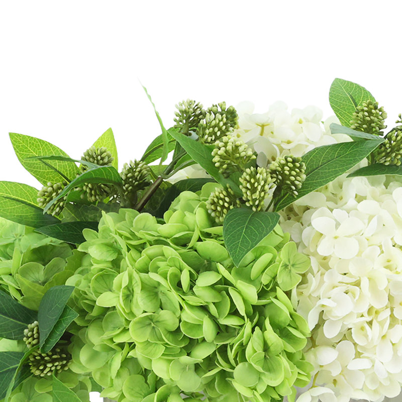 Hydrangea Arrangement in Fluted Ceramic Vase