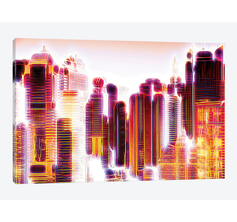 «Red Lights I», impression sur toile, H 18 po x l 26 po x P 1,5 po, Pas de tapis, Toile tendue