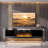 80" Floating Fireplace TV Stand For Tvs Up To 90", Wall Mounted Media Console With LED Lights-797972112-780477595
