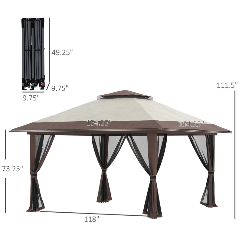 Pavillon de jardin avec moustiquaire Outsunny