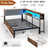 Corner Bed Frame with 2 Drawers and Storage Bookcase, Daybed with Charging Station and LED Lights-887620060