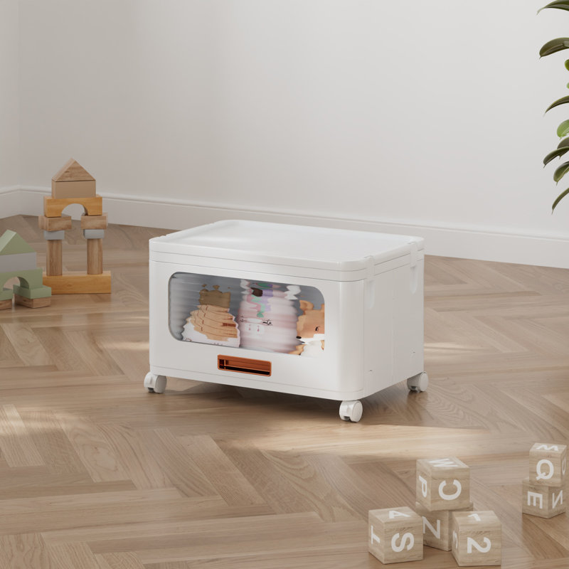 Boîte de rangement pliable Aarn avec tiroir et roues, bacs de rangement empilables à 1 niveau avec couvercles, 24 pte, contenants roulants pliables avec panneau frontal transparent, organisateur de placard en plastique empilable pour sous le lit, placard, bureau, chambre à coucher, salle de lavage