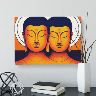 Two Buddha - Wrapped Canvas