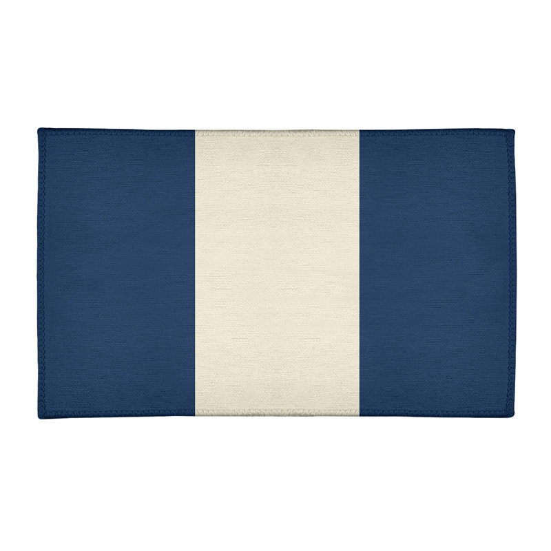 Tapis bleu marine / crème Seattle, Rectangle 2 pi x 3 pi