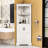 Tall Corner Cabinet with Doors and Open Shelves