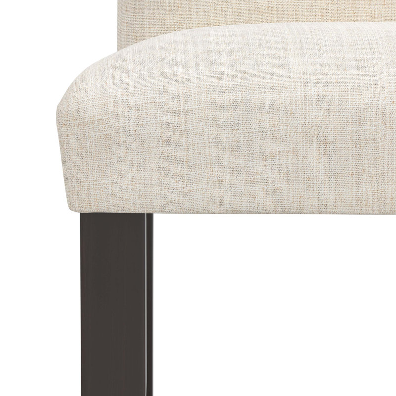 Tabouret de bar et de comptoir Hadrien, Lin classique talc, Tabouret de comptoir (siège d'une hauteur de 26 p, Crème