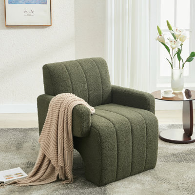 Fauteuil d'appoint moderne rembourré en sherpa doux