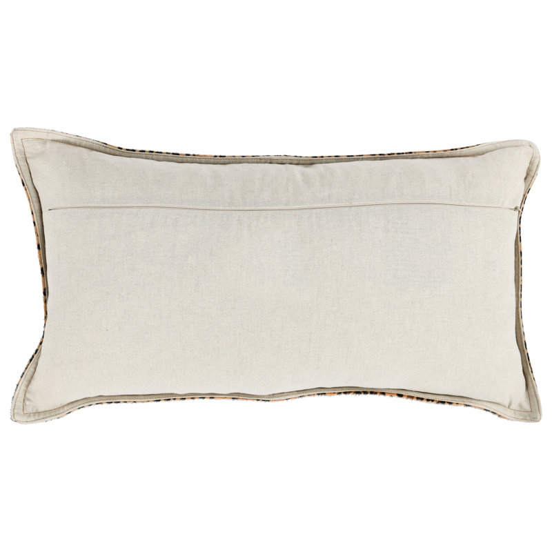 Camel and Black Genuine Cowhide Leopard Print Throw Pillow
