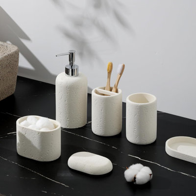 Ensemble d'accessoires de salle de bain 5 pièces avec distributeur de savon