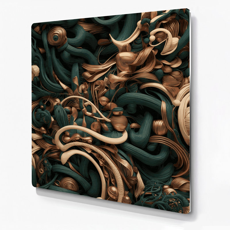 Art abstrait en métal vert 100 formes abstraites