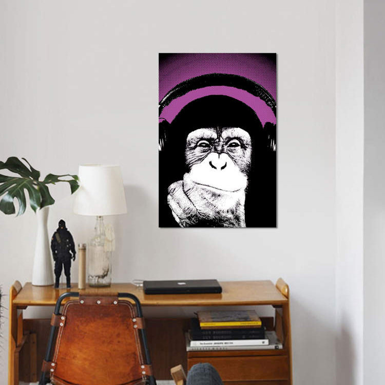 Monkey BL I par Steez - Impression sur toile, H 60 po x l 40po x P 1,5 po, Toile tendue, Pas de tapis
