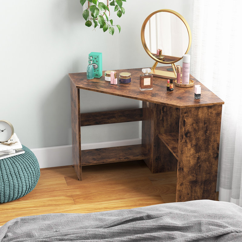 Naason Computer Desk, Rustic Brown