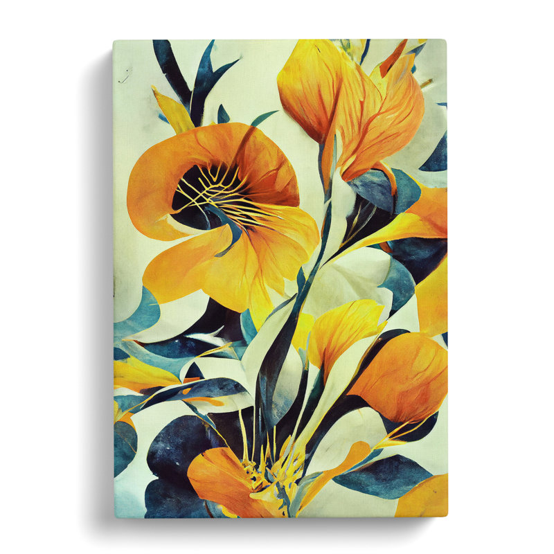 Flowing Abstract Flowers No.1 - Wrapped Canvas, 60cm H x 40cm W x 3cm D