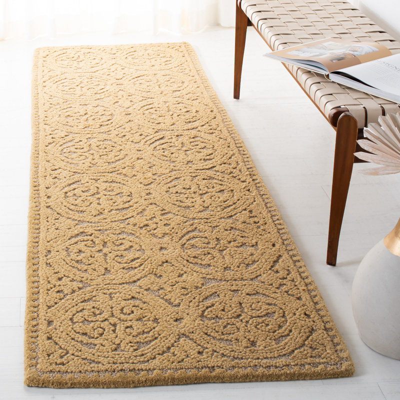 Tapis en laine touffeté à la main Sadik Cambridge, Tapis de couloir 2 pi 6 po x 14 pi