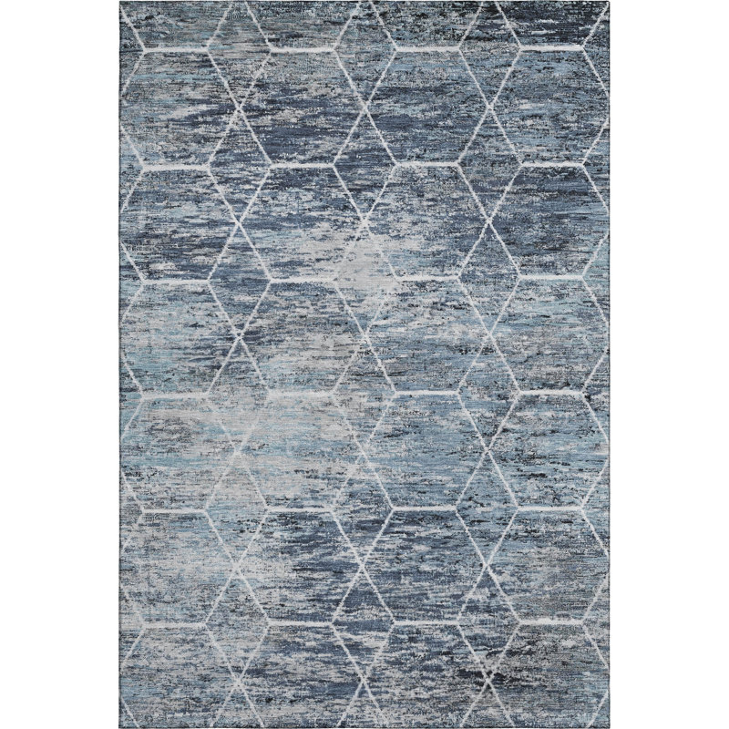 Tapis géométrique de qualité supérieure lavable à la machine AMF1724, Rectangle 5 pi x 7 pi 6 po