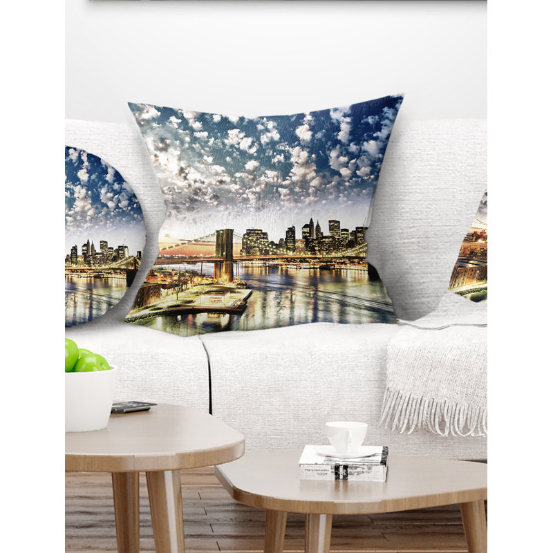 Oreiller cityscape new york city manhattan, 16 po x 1 po, Coussin décoratif