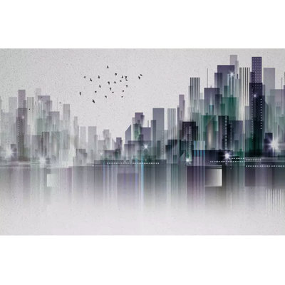 Murale skyscrapers foncé cityscape Anotidashe