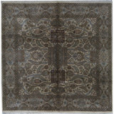 Hand-Knotted High-Quality Gold and Gold Square Area Rug