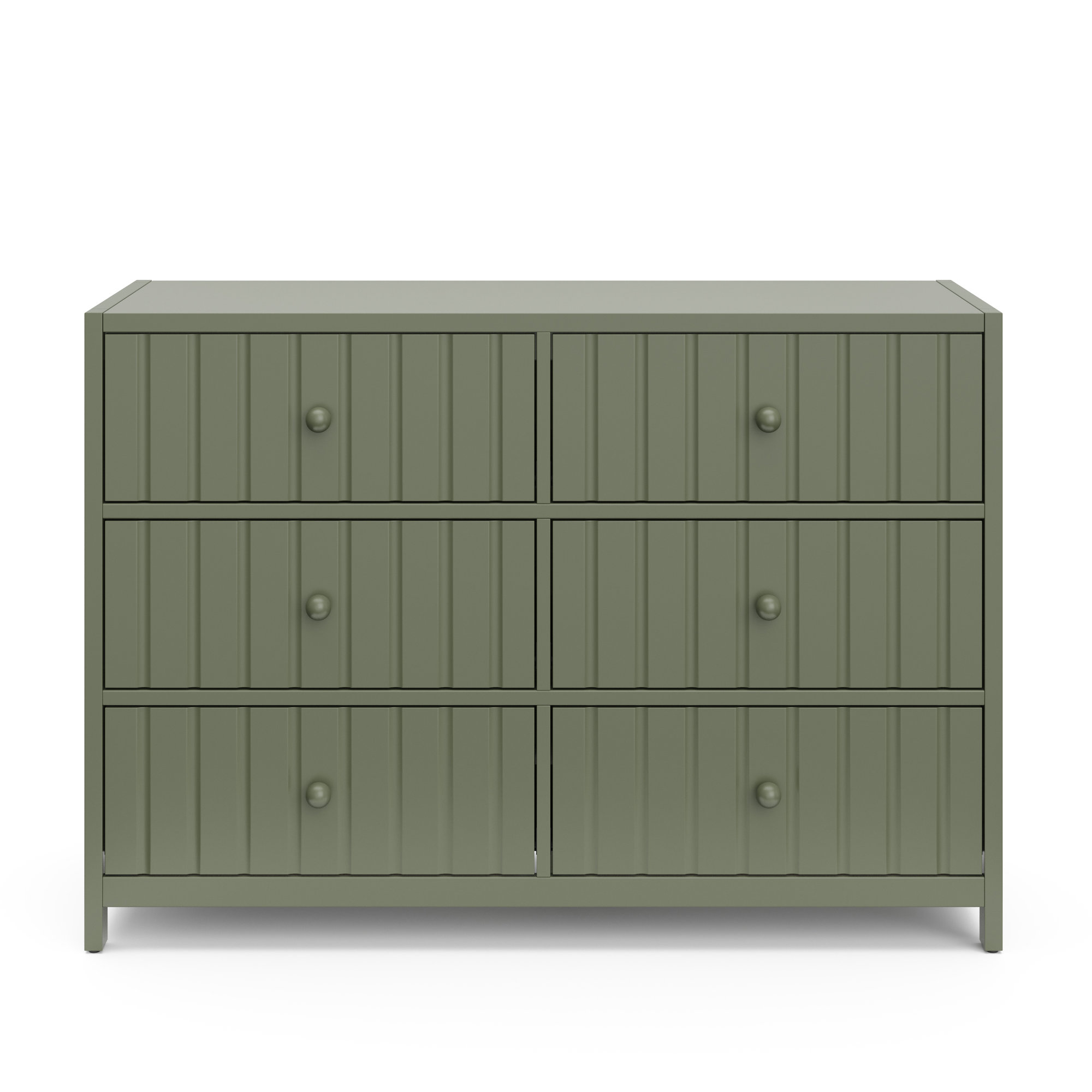 Teddi 6 Drawer Double Dresser, Olive