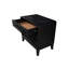 Table de chevet 3 tiroirs avec raccordement, finition grain de poivre, bois massif +, noir, l 28 po x P 17 po x H 26 po, noir