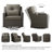 Keaisha 2-Person 3-Piece Outdoor Wicker Swivel Glider Seating Group with Side Table-1581251968-1581251971-1575161217