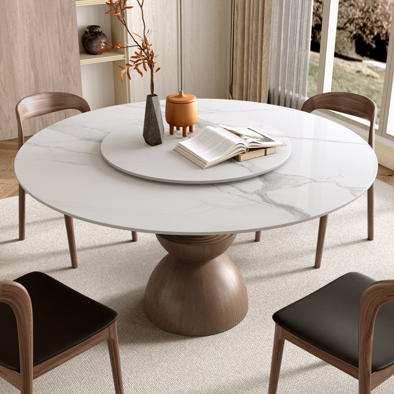 Table de salle à manger Modern Modern, H 29,53 po x L 59,06 po x l 59,06 po, Blanc
