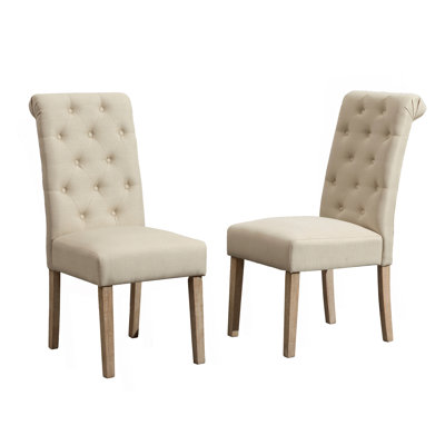Habit Solid Wood Tufted Parsons Dining Chair, Set Of 2 by Latitude Run