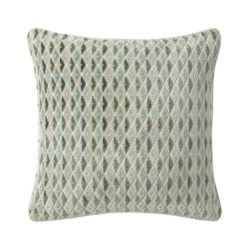 Ruhl Decorative Pillow, Square 18", Aqua/White/Green