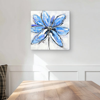 Blue Flower - Contemporary Metal Print for Bedroom Decor