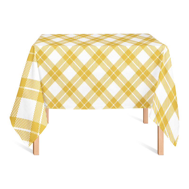 Abdul-Hafiz Plaid Square Tablecloth, Yellow
