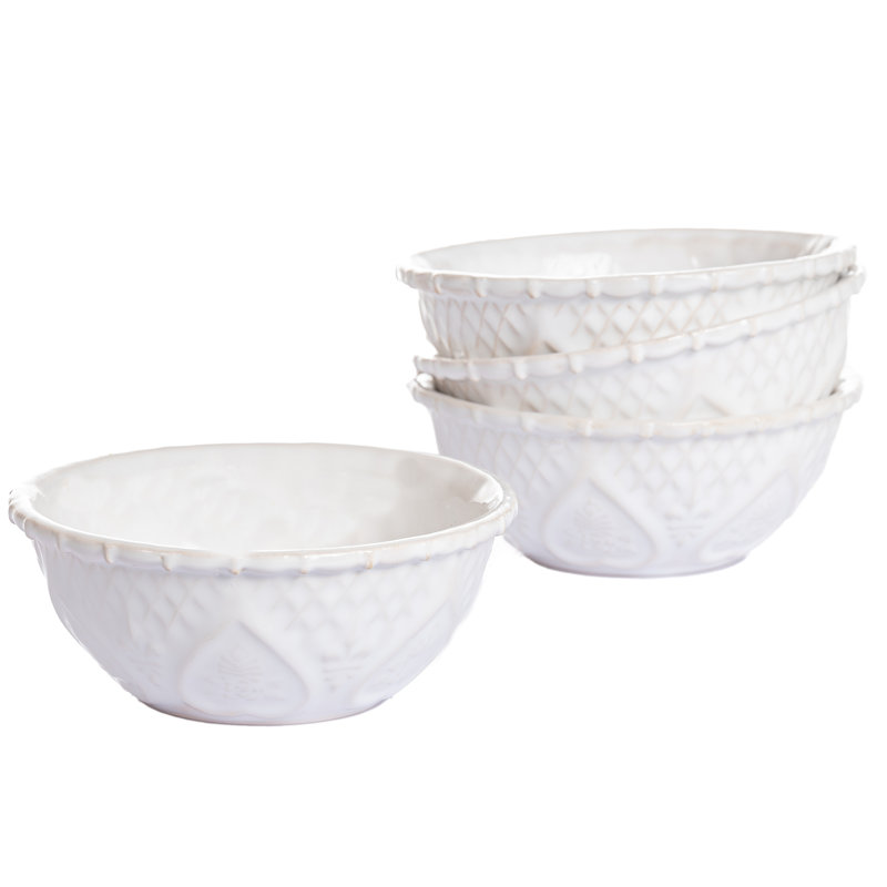 Vintage Inspired Ceramic Handmade Ceramic Rice Bowl, White