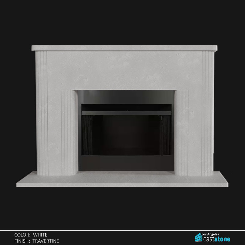 Vereya Fireplace Surround, Whie Travertine