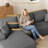 Boneless Modern 108-inch corduroy modular compressed sofa with L-shaped design-425948113-425948124