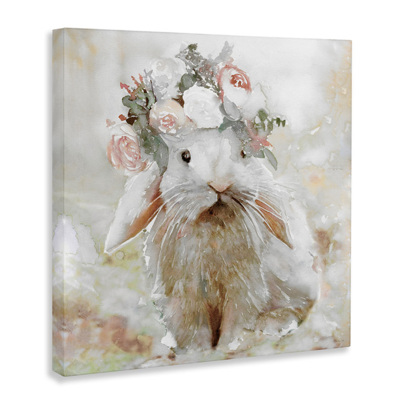 Art mural sur toile Spring Spring Bunny par Stellar Design Studio, H 17 po x l 17 po