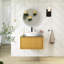 Meuble-lavabo mural 30 po avec comptoir en pierre frittée et lavabo rond en céramique blanche