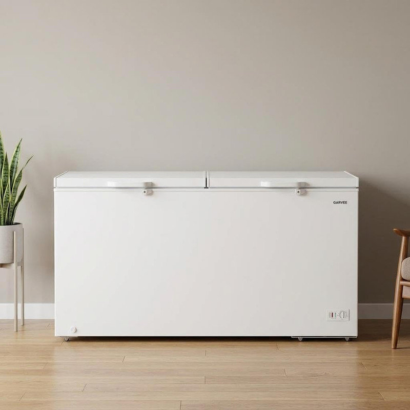 25 pieds cubes Congélateur coffre blanc - double porte, thermostat réglable, prêt pour le garage