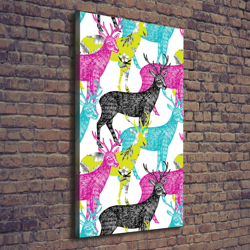 Colourful Deer - Wrapped Canvas Print