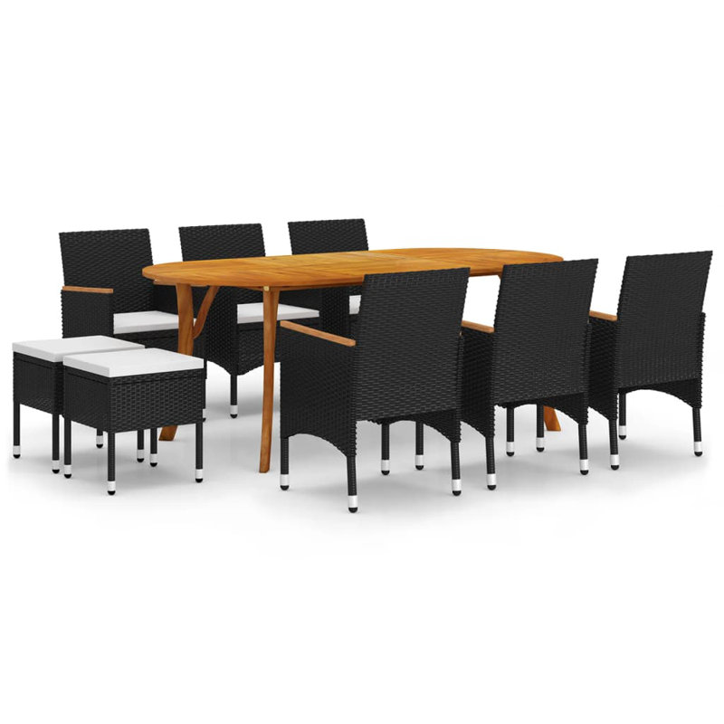  Dining Set Black, Cream White